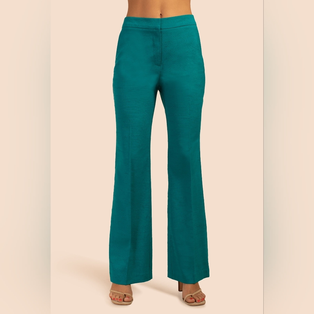 Trina Turk Danno Tile Blue Flare Pants Size 4 NWOT